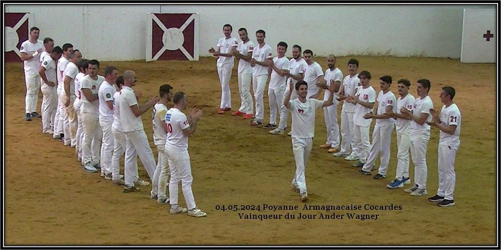 04 05 2024 poyanne ganaderia armagnacaise cocardes vainqueur ander wagner