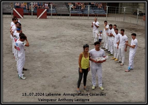 13 07 2024 labenne ganaderia armagnacaise concours de cocardes vainqueur anthony lasserre