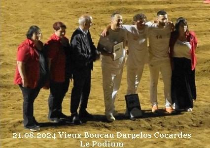 21 08 2024 vieux boucau ganaderia dargelos cocardes le podiums